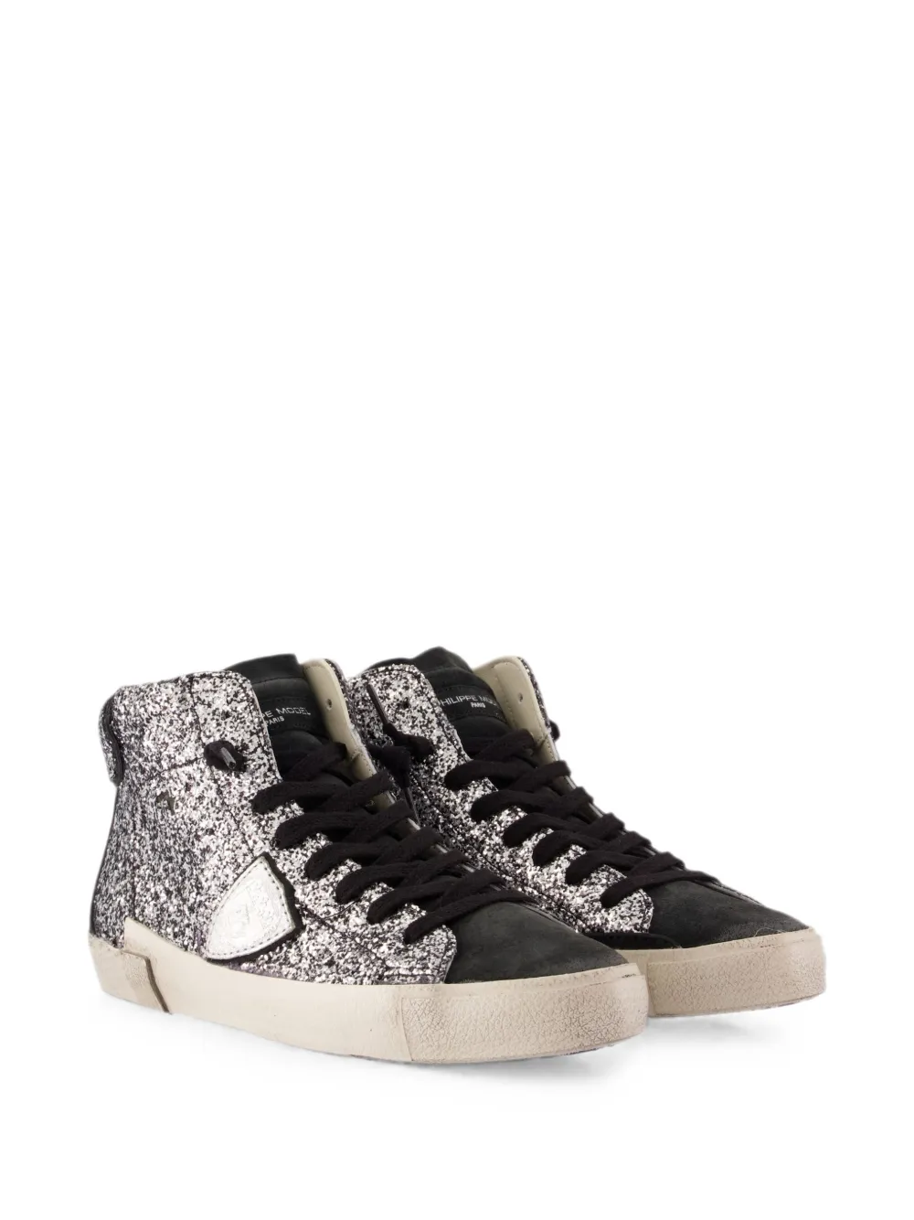 Philippe Model Paris Prsx glitter-embellished sneakers Zilver