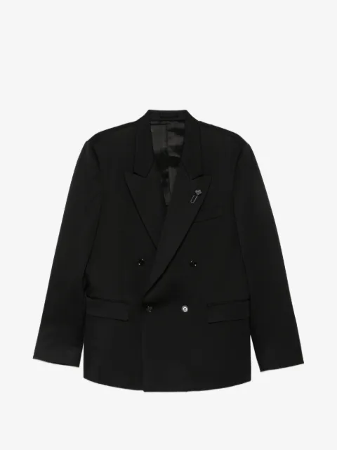 Lardini double-breasted peak-lapel blazer