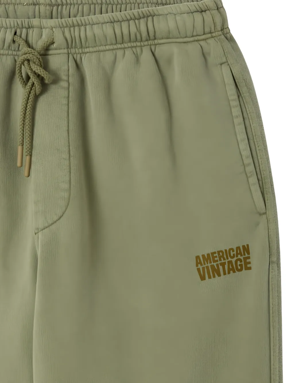 American Vintage logo-print drawstring track pants Groen