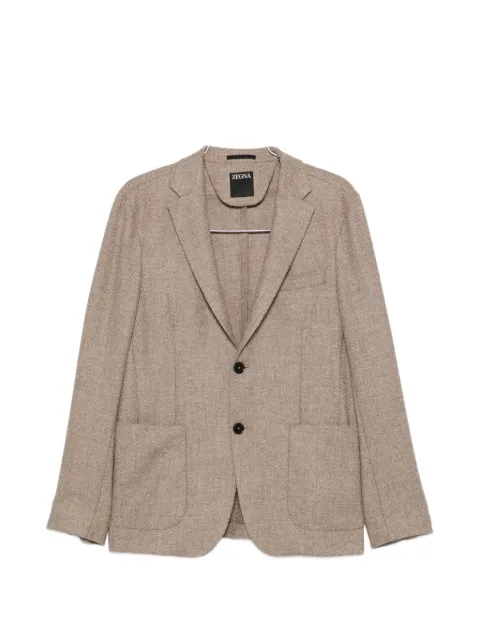 Zegna herringbone-pattern wool-blend jacket