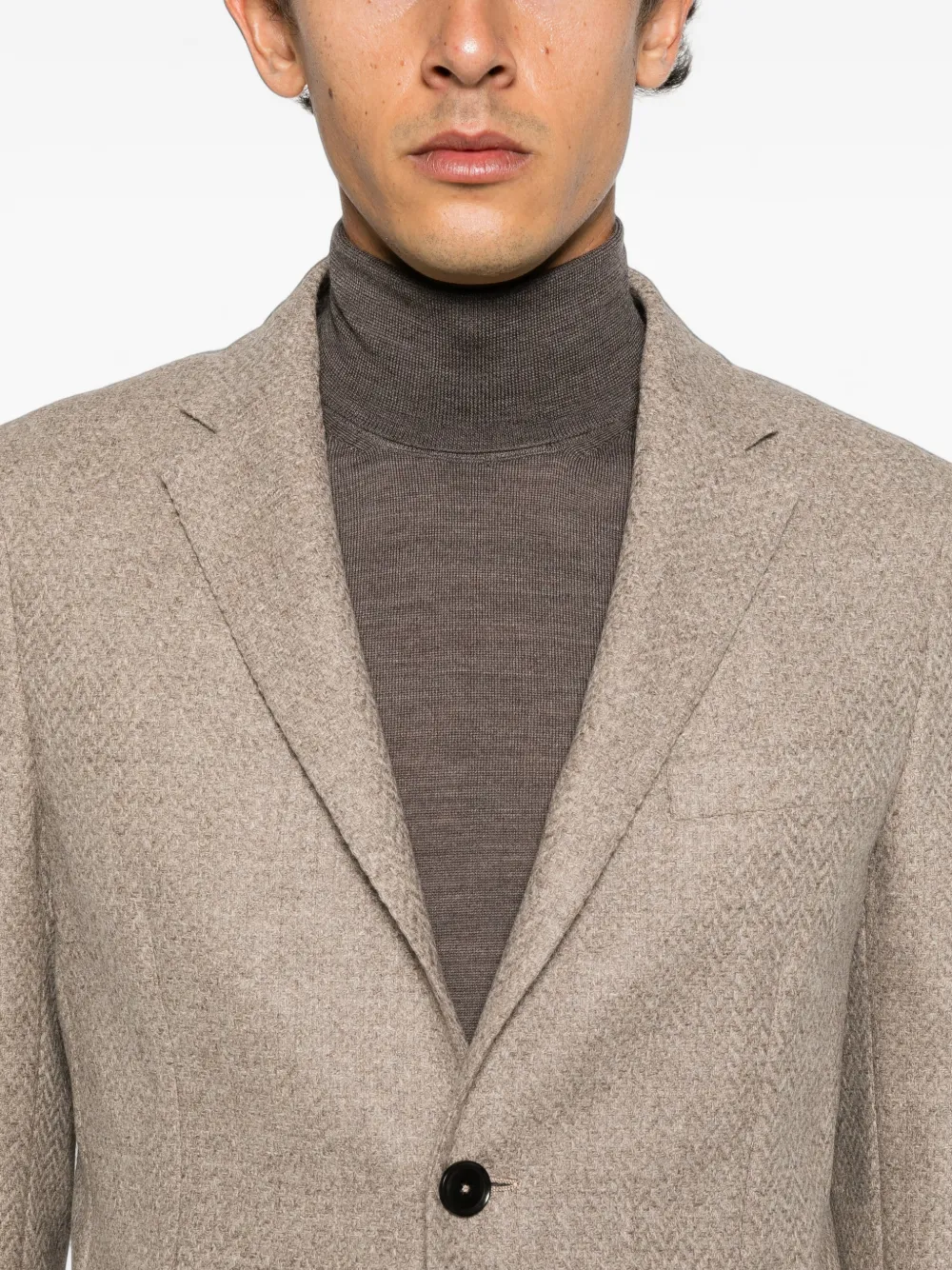 Zegna Jack van wolblend met visgraat-patroon Beige
