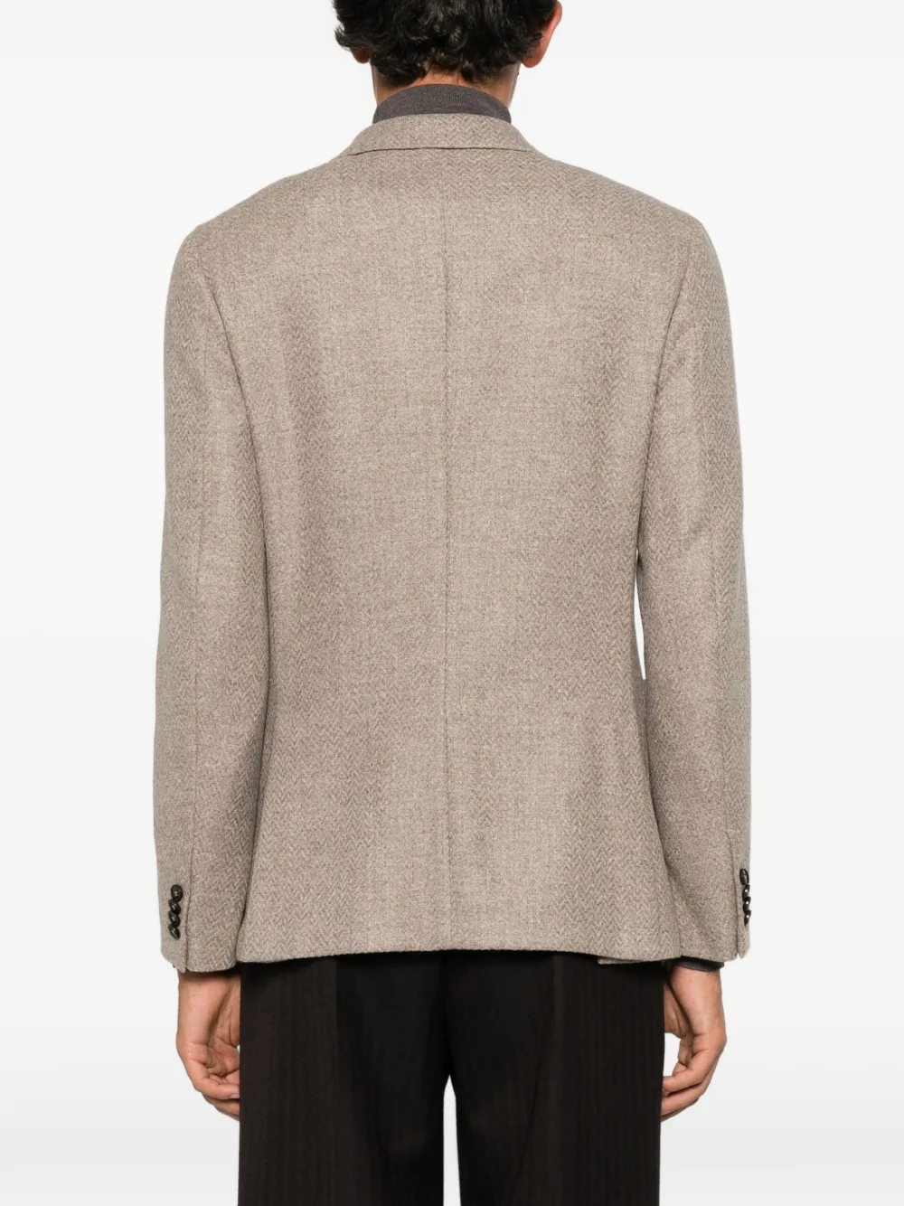 Zegna Jack van wolblend met visgraat-patroon Beige