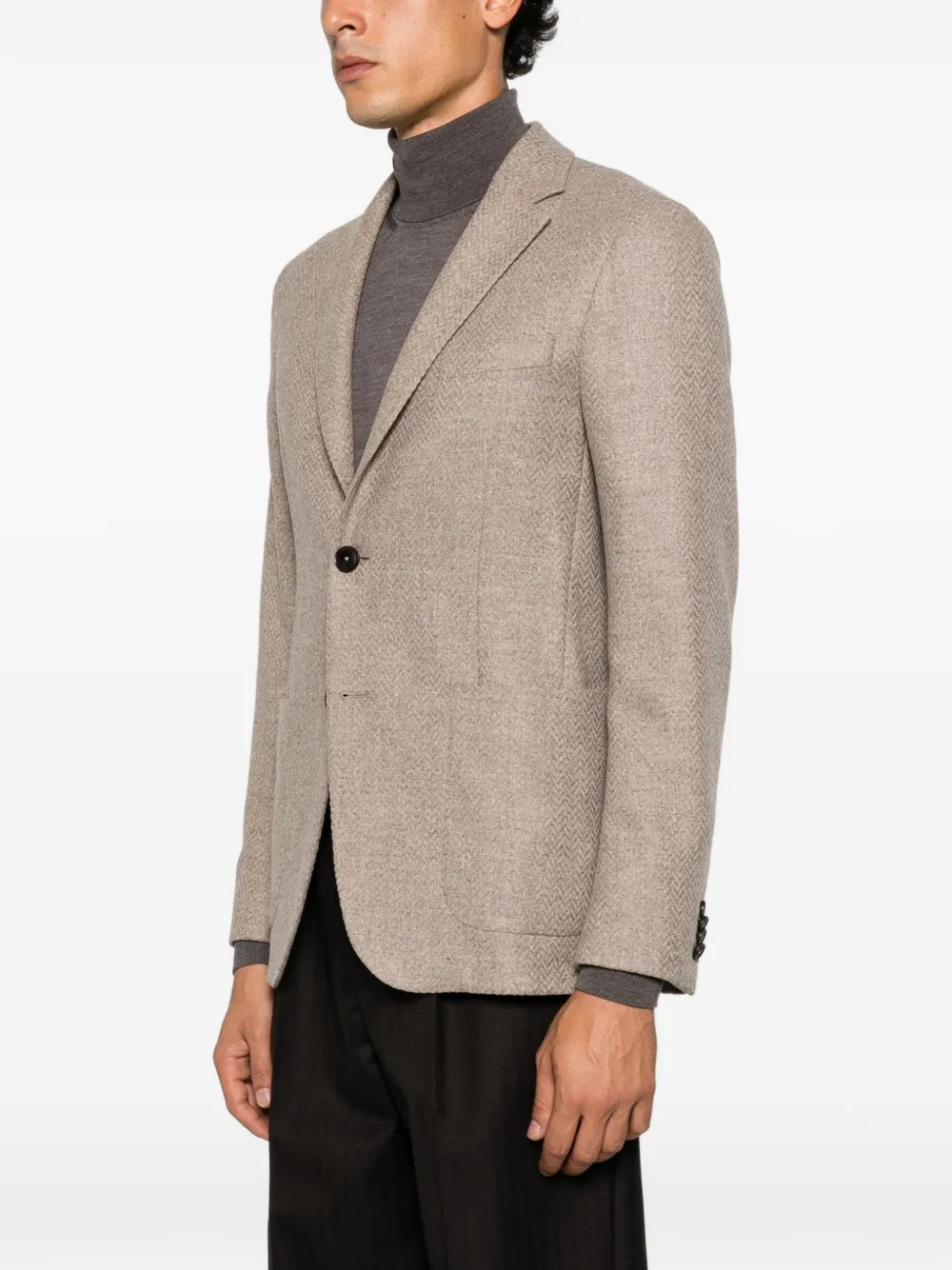 Zegna Jack van wolblend met visgraat-patroon Beige