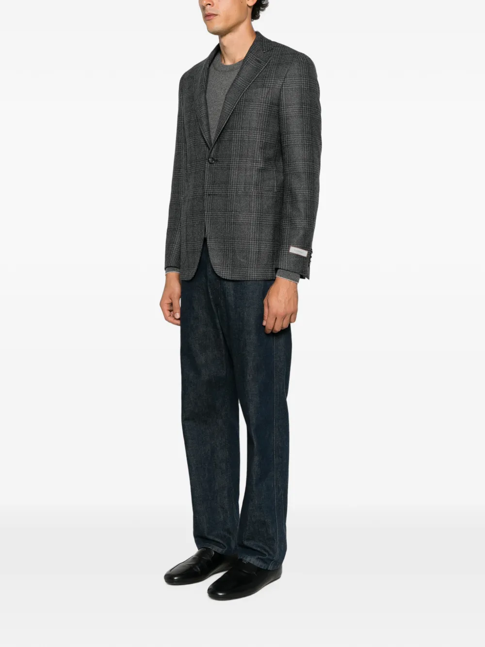 Canali Prince of Wales geruite blazer Grijs