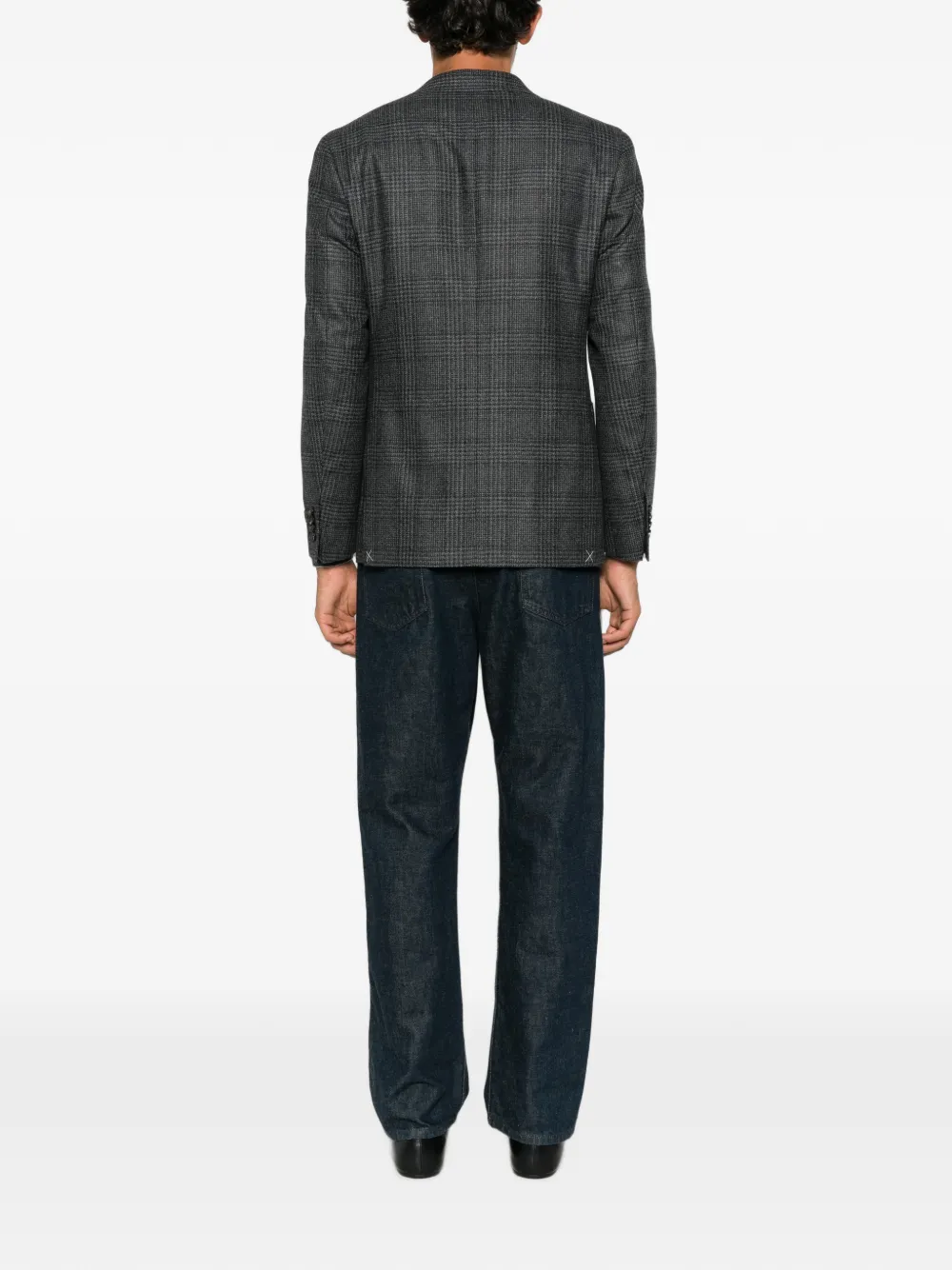 Canali Prince of Wales geruite blazer Grijs