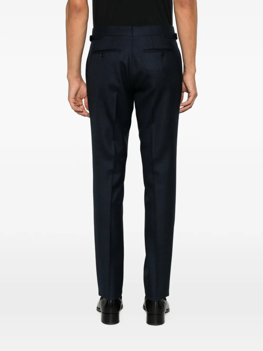 TOM FORD Shelton geruite broek Blauw