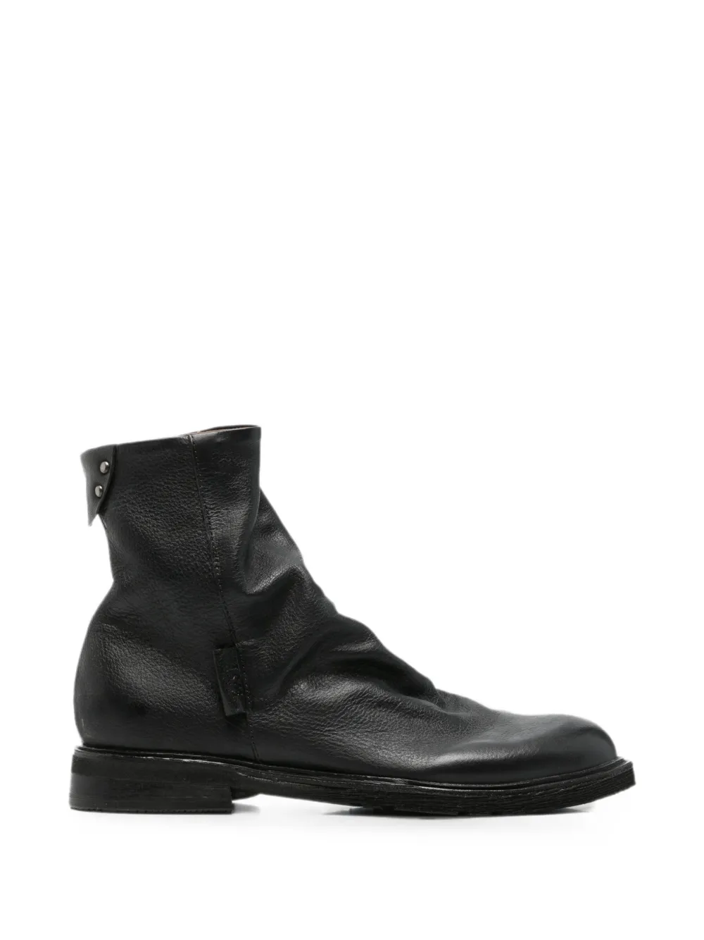 A.S.98 ruched leather ankle boots Zwart