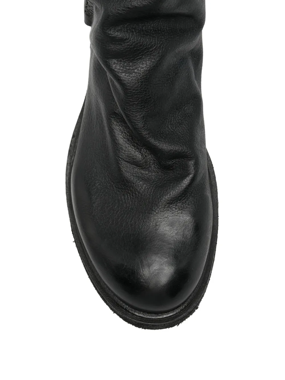 A.S.98 ruched leather ankle boots Zwart