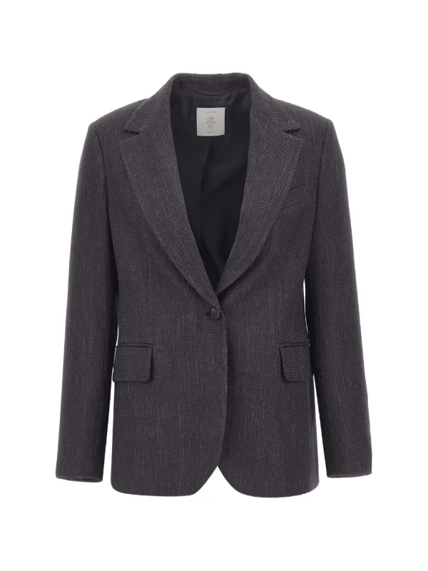 Eleventy Single-breasted Wool-blend Blazer in Purple