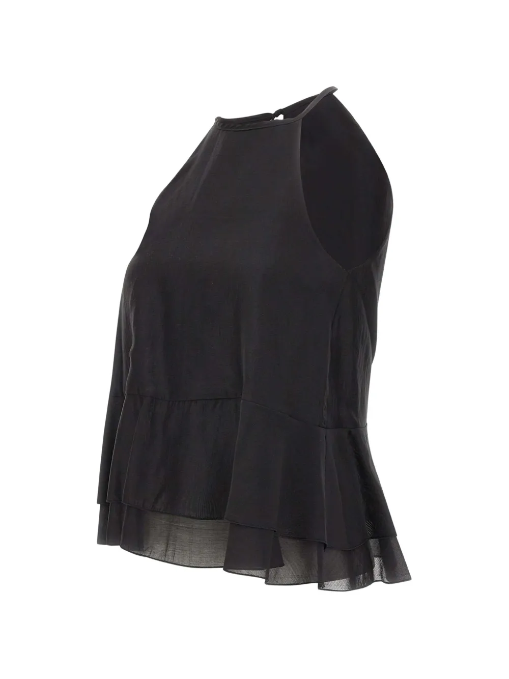 kaos Top met ruches Zwart