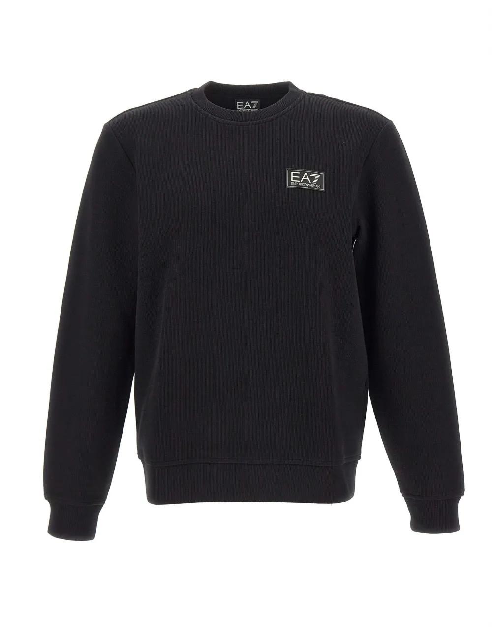 Ea7 Emporio Armani logo-patch ribbed sweatshirt - Nero