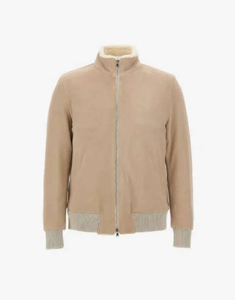 Barba veste Rivet en daim à doublure en peau lainée