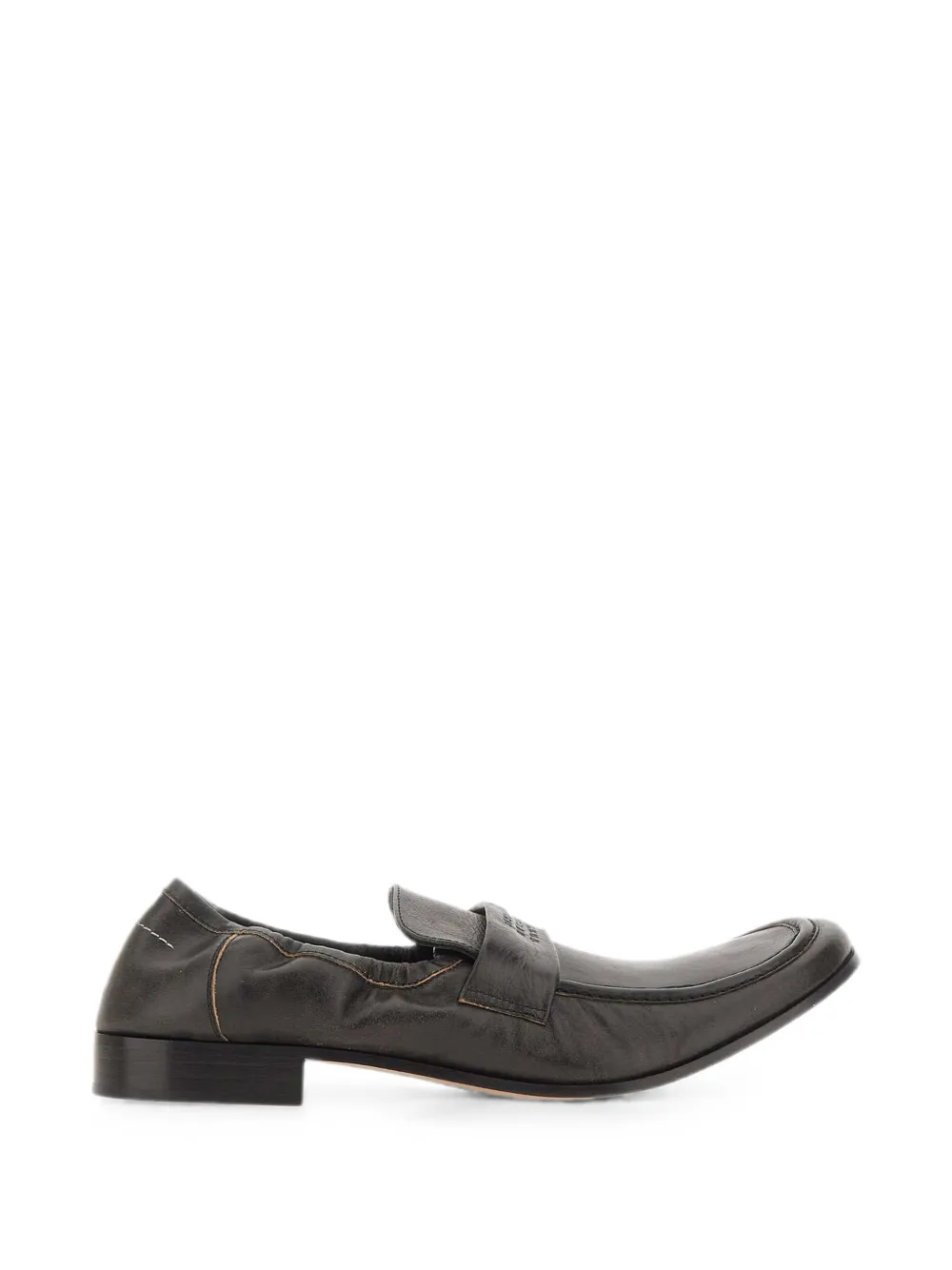 MM6 Maison Margiela swing-toe leather loafers Bruin