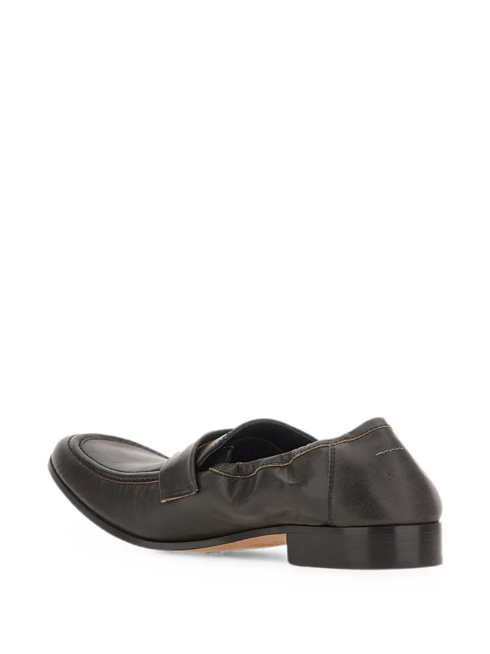 MM6 Maison Margiela swing-toe leather loafers Bruin