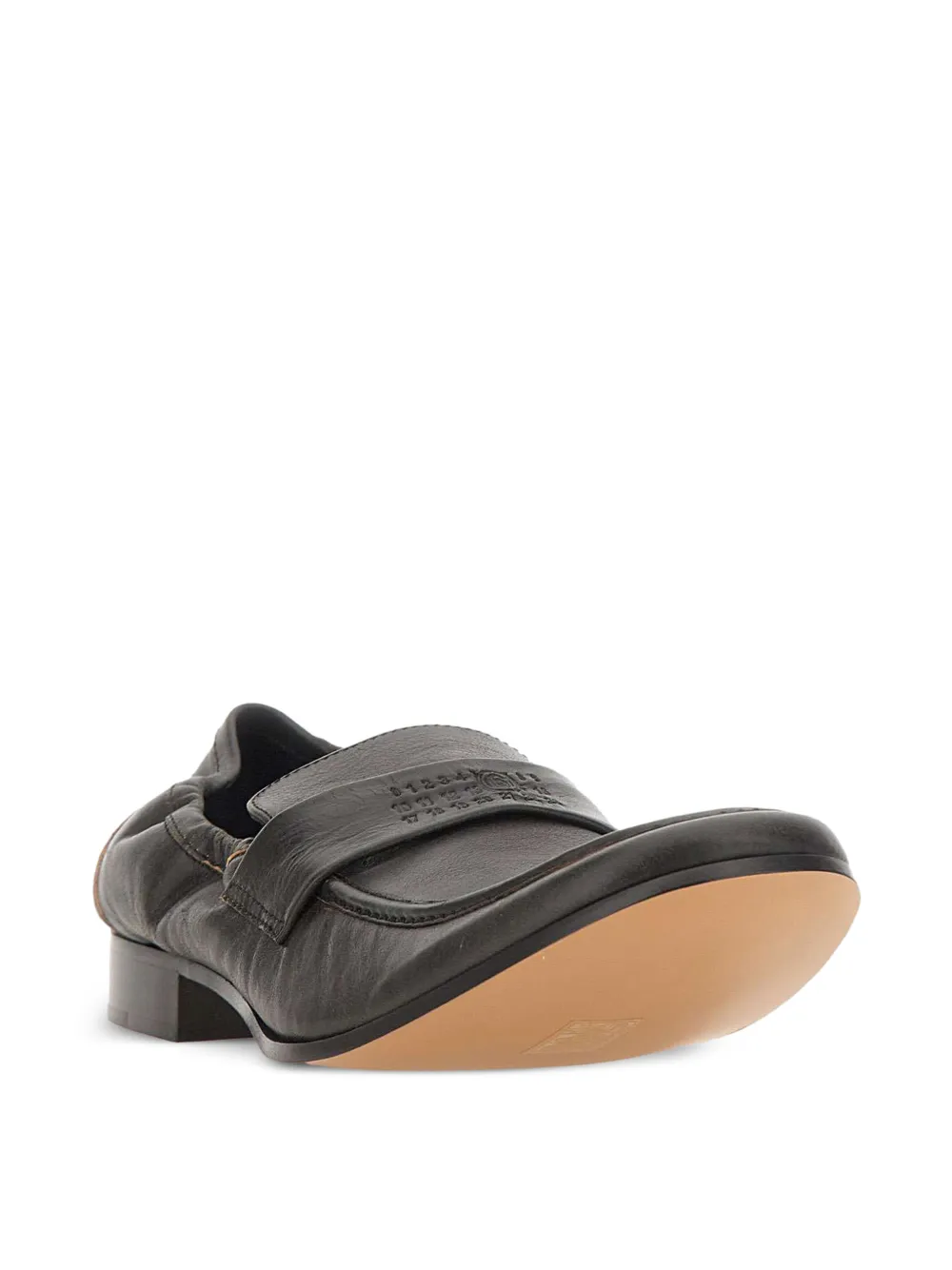 MM6 Maison Margiela swing-toe leather loafers Bruin