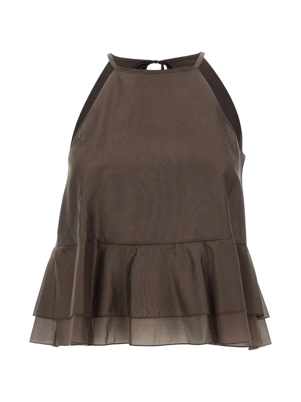 kaos ruffled tie-fastening top - Braun