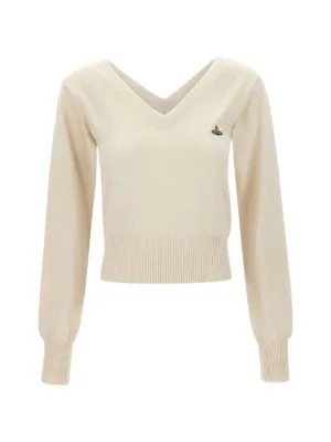 Vivienne Westwood Beatrice V-neck Sweater | White | FARFETCH