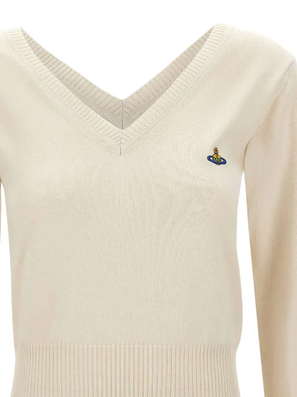 Vivienne Westwood Beatrice V-neck Sweater | White | FARFETCH