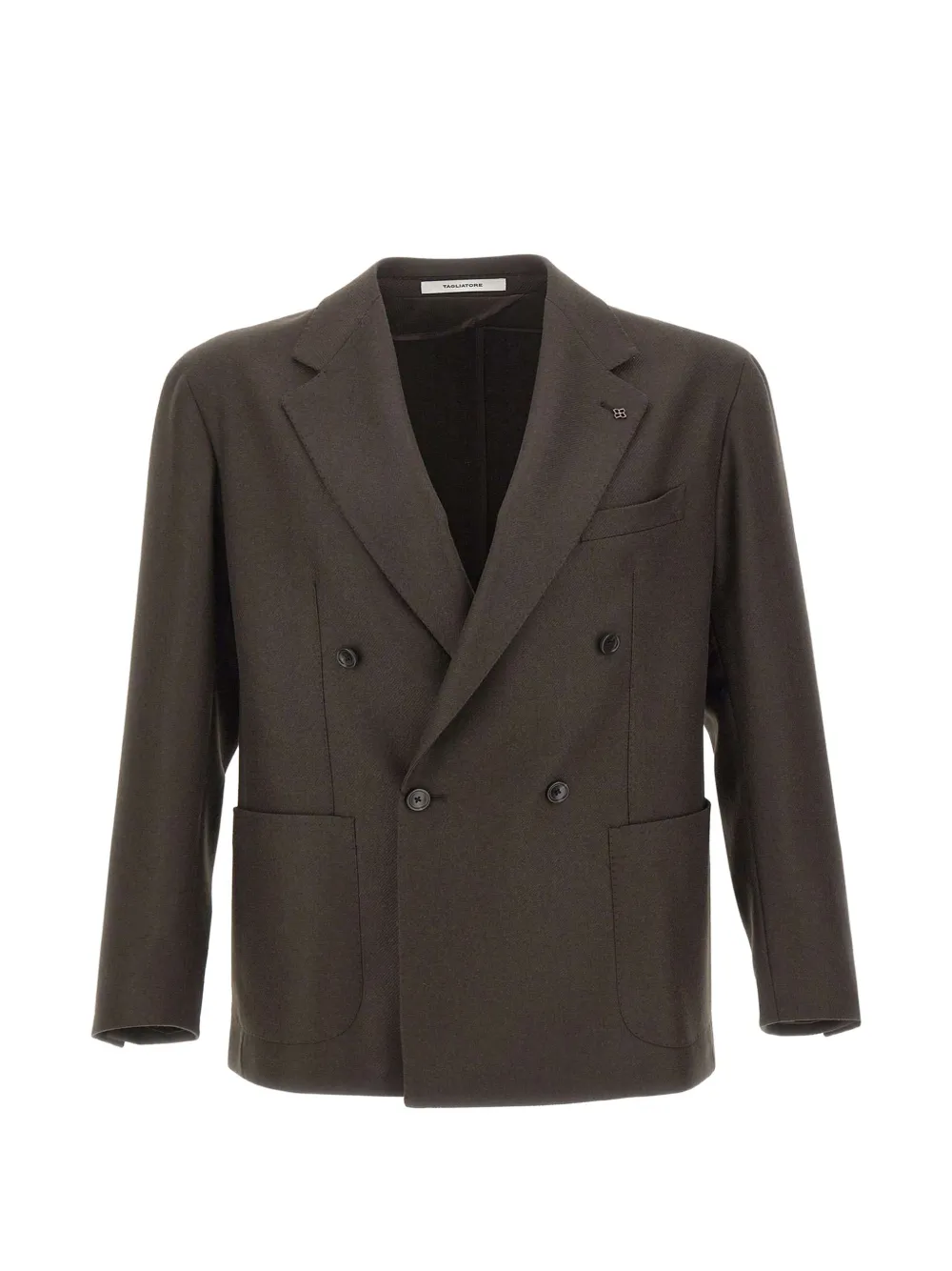 Tagliatore double-breasted virgin wool blazer - Marrone