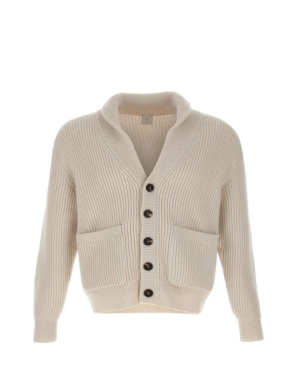 Eleventy ribbed-knit shawl-collar cardigan - Toni neutri