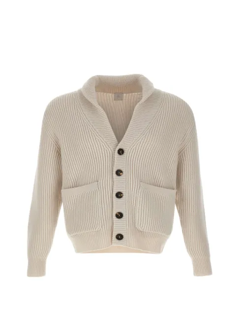 Eleventy ribbed-knit shawl-collar cardigan