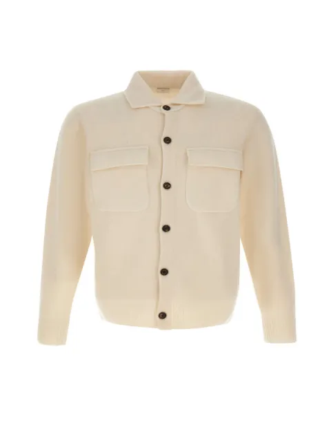 Eleventy knit-wool chest-pocket shirt