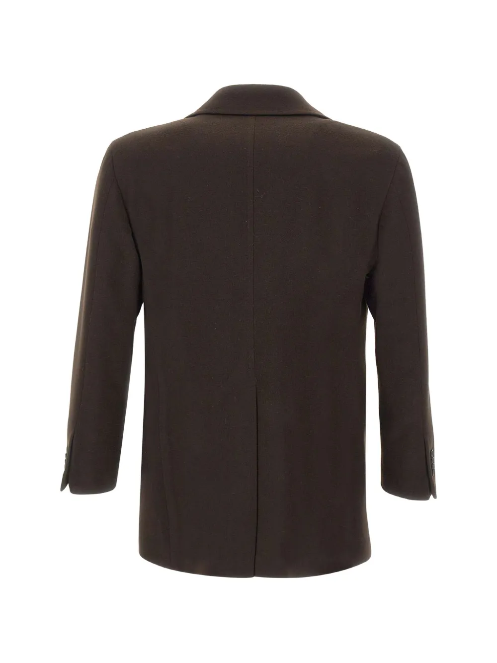 Tagliatore double-breasted logo-pin coat Bruin