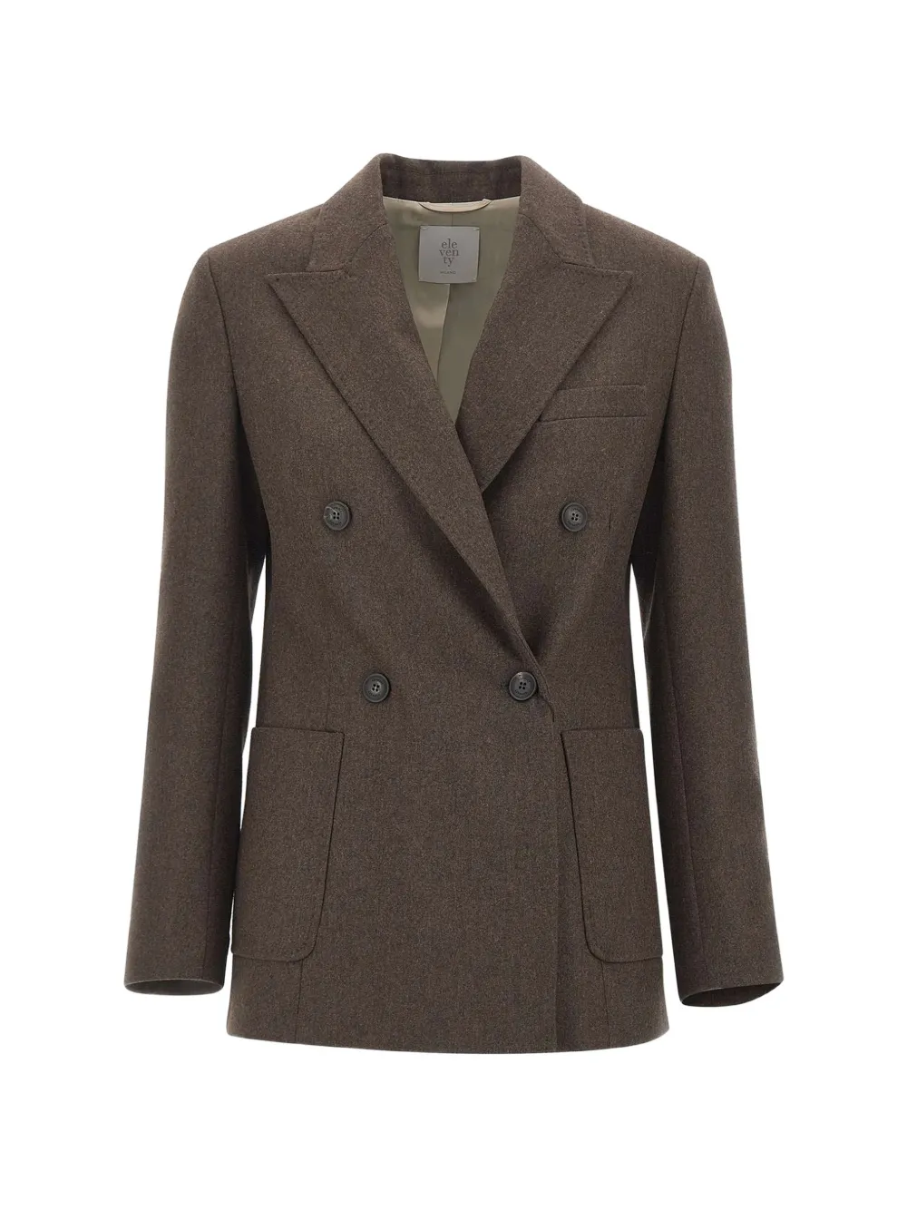 Eleventy double-breasted peak-lapel jacket - Braun