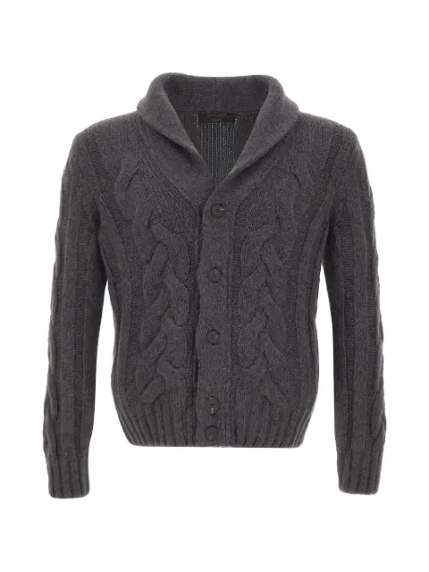 Gran Sasso cable-knit shawl-collar sweater