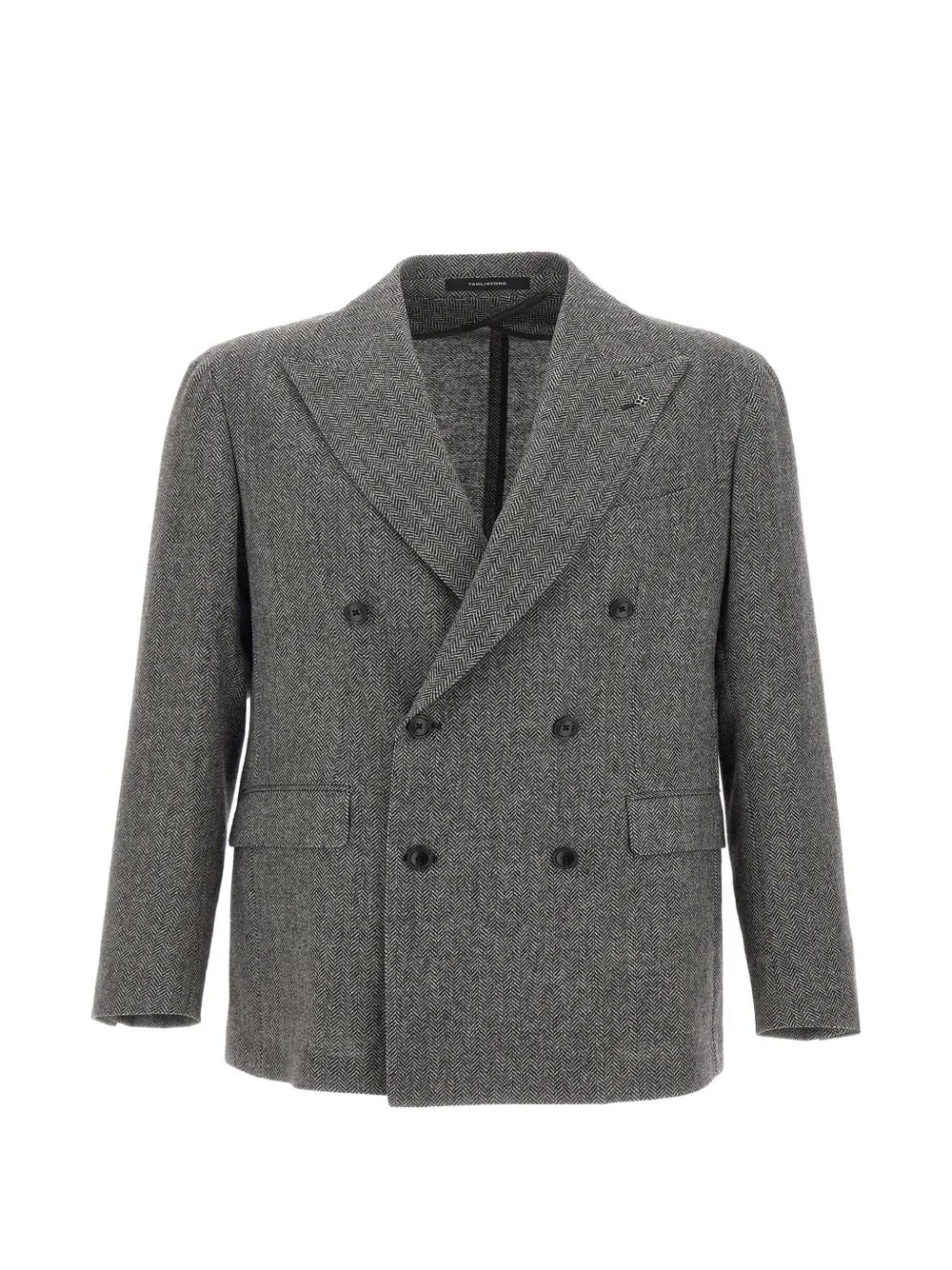 Tagliatore herringbone double-breasted blazer - Grau