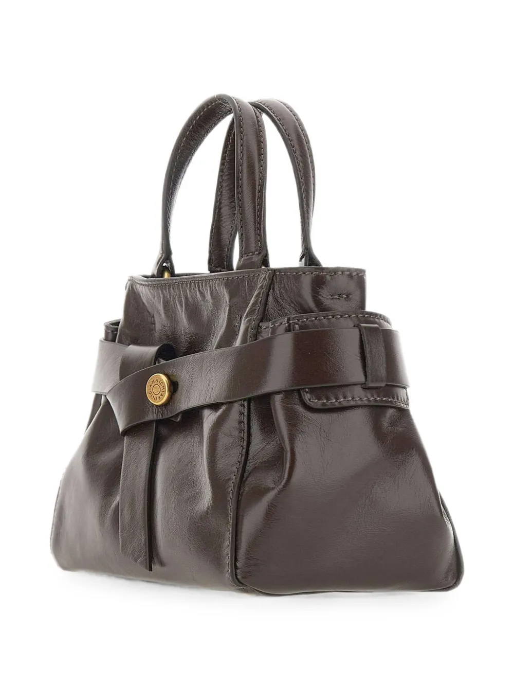 GIANNI CHIARINI Miranda leren shopper met geknoopte details Bruin