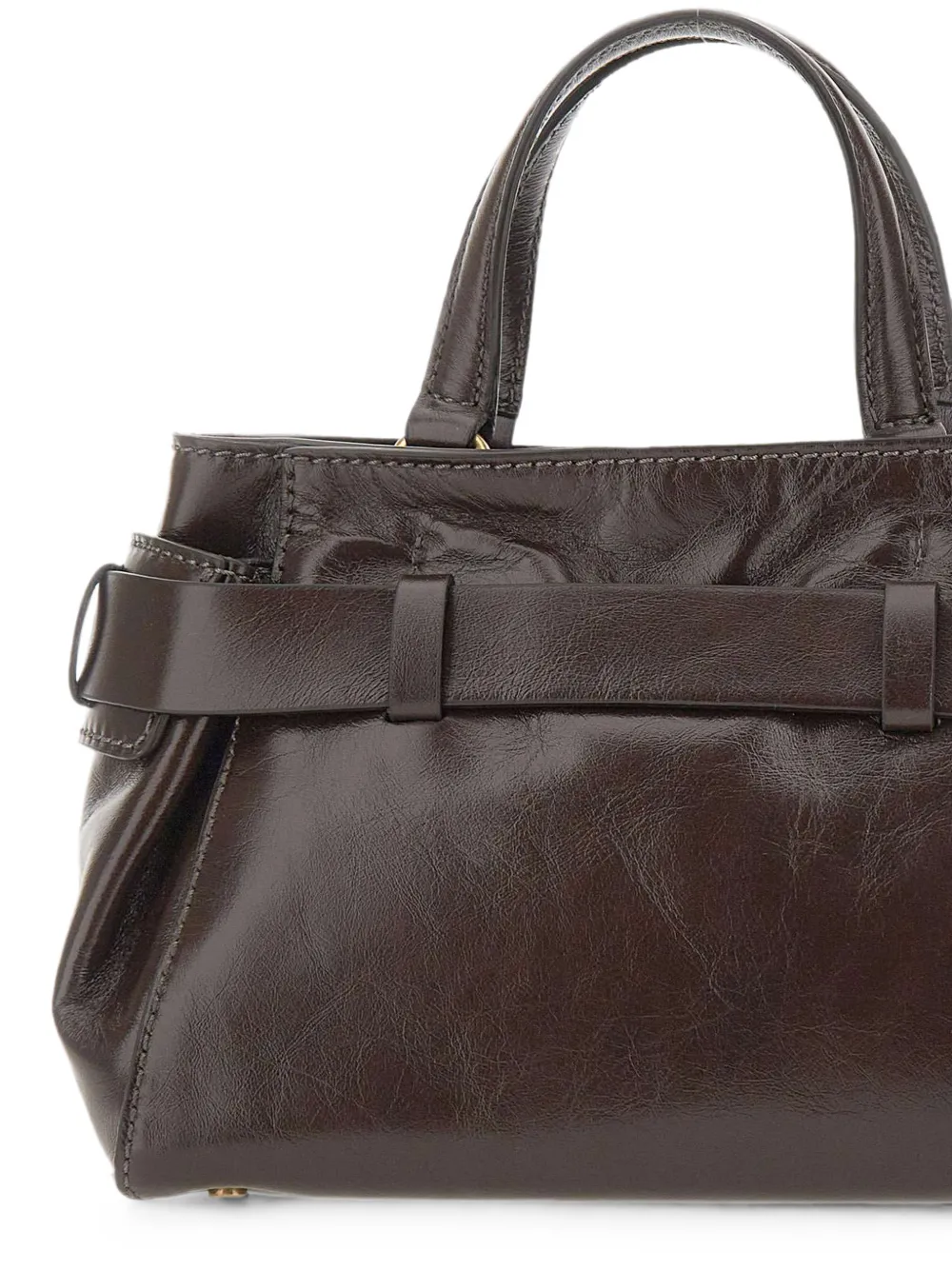 GIANNI CHIARINI Miranda leren shopper met geknoopte details Bruin