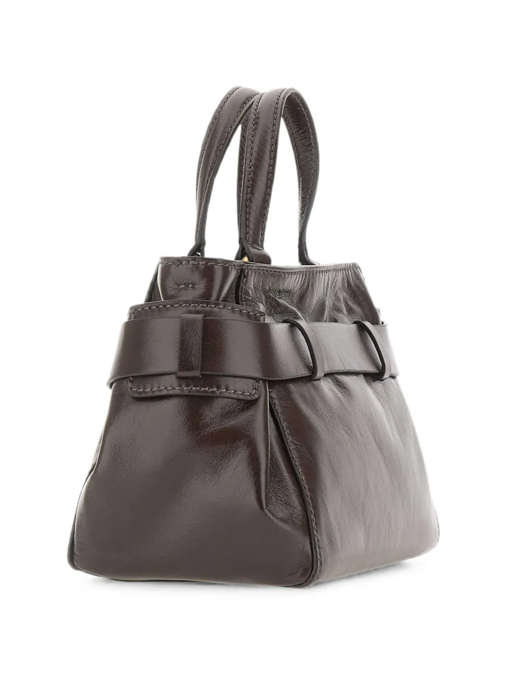 GIANNI CHIARINI Miranda leren shopper met geknoopte details Bruin