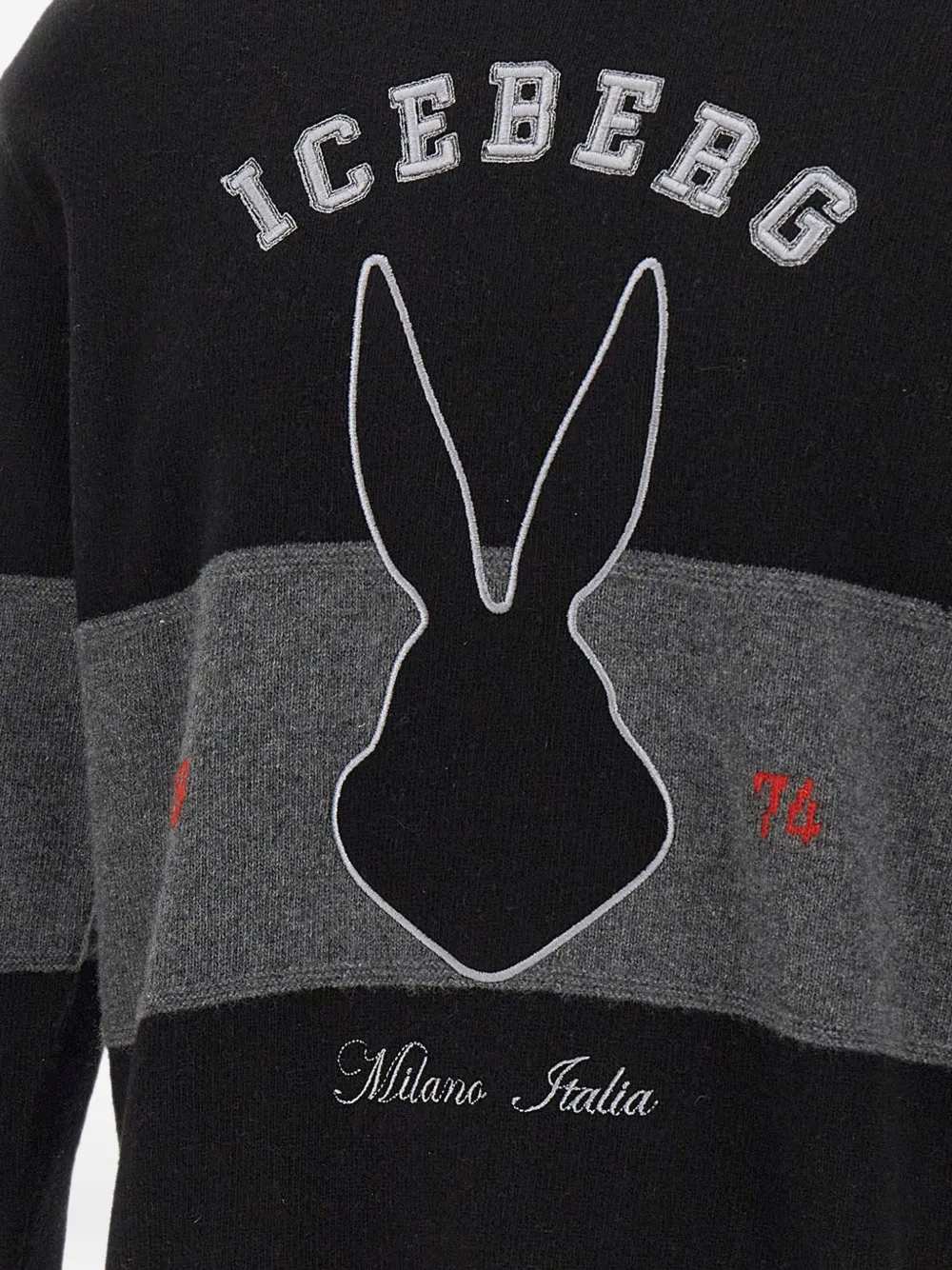 Iceberg Bugs Bunny gestreepte trui Zwart