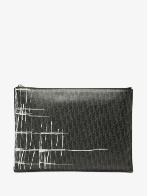 Christian Dior Pre-Owned 2017 Homme Printed Diorissimo Coated Canvas Zip clutch bag