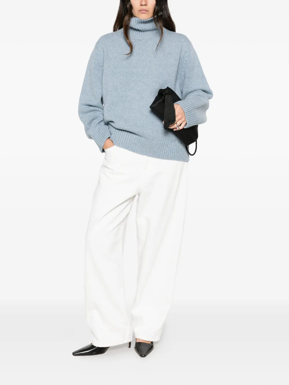 TOTEME Oversized lamswollen trui Blauw