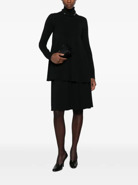 TOTEME ribbed-waist pleated midi skirt