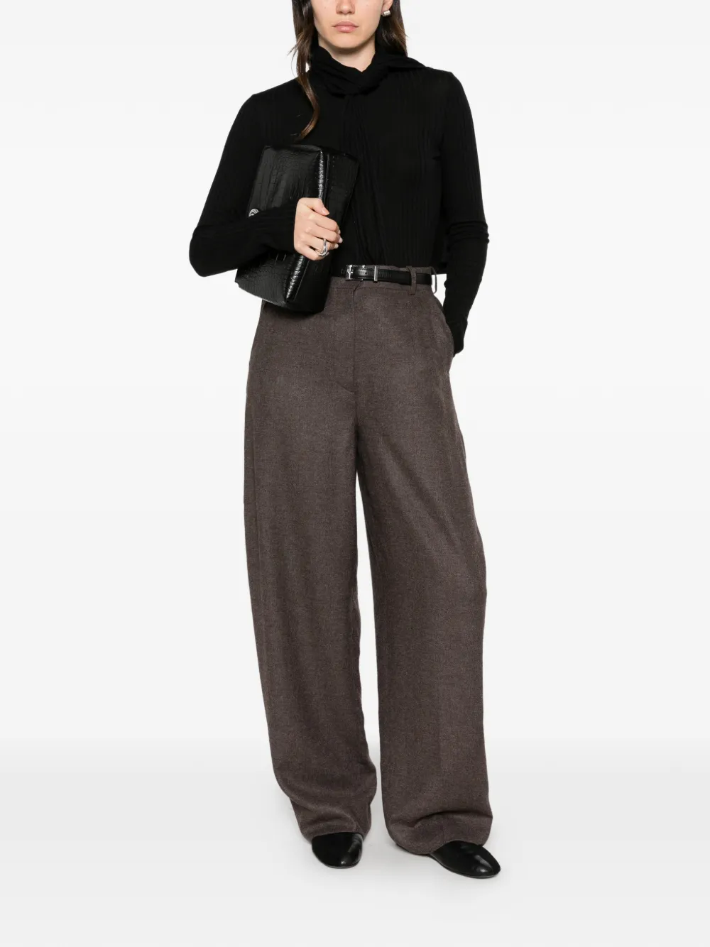 TOTEME High waist broek Bruin