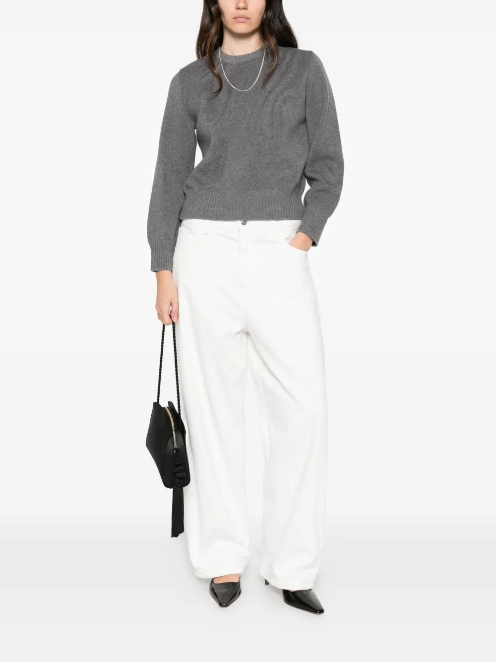 TOTEME cropped knit sweater Grijs