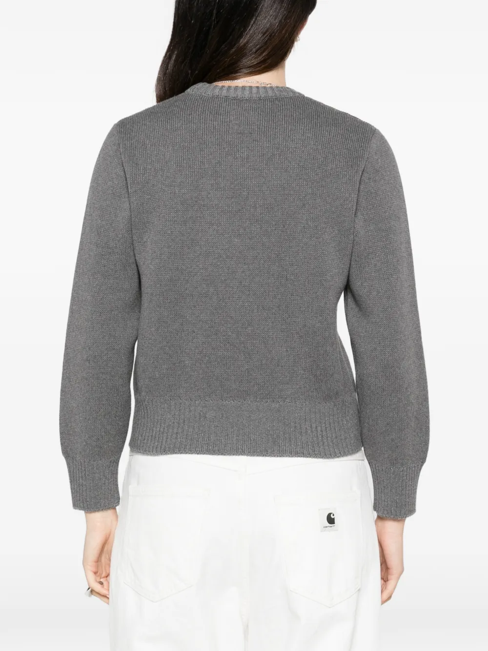 TOTEME cropped knit sweater Grijs
