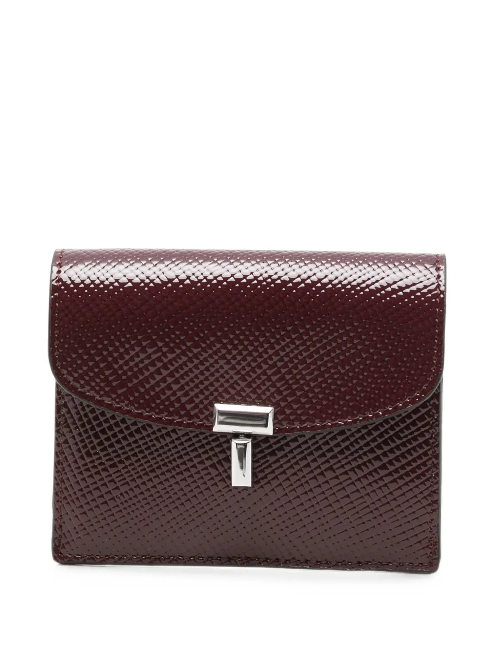 TOTEME Portacarte T-Lock in pelle verniciata - Rosso