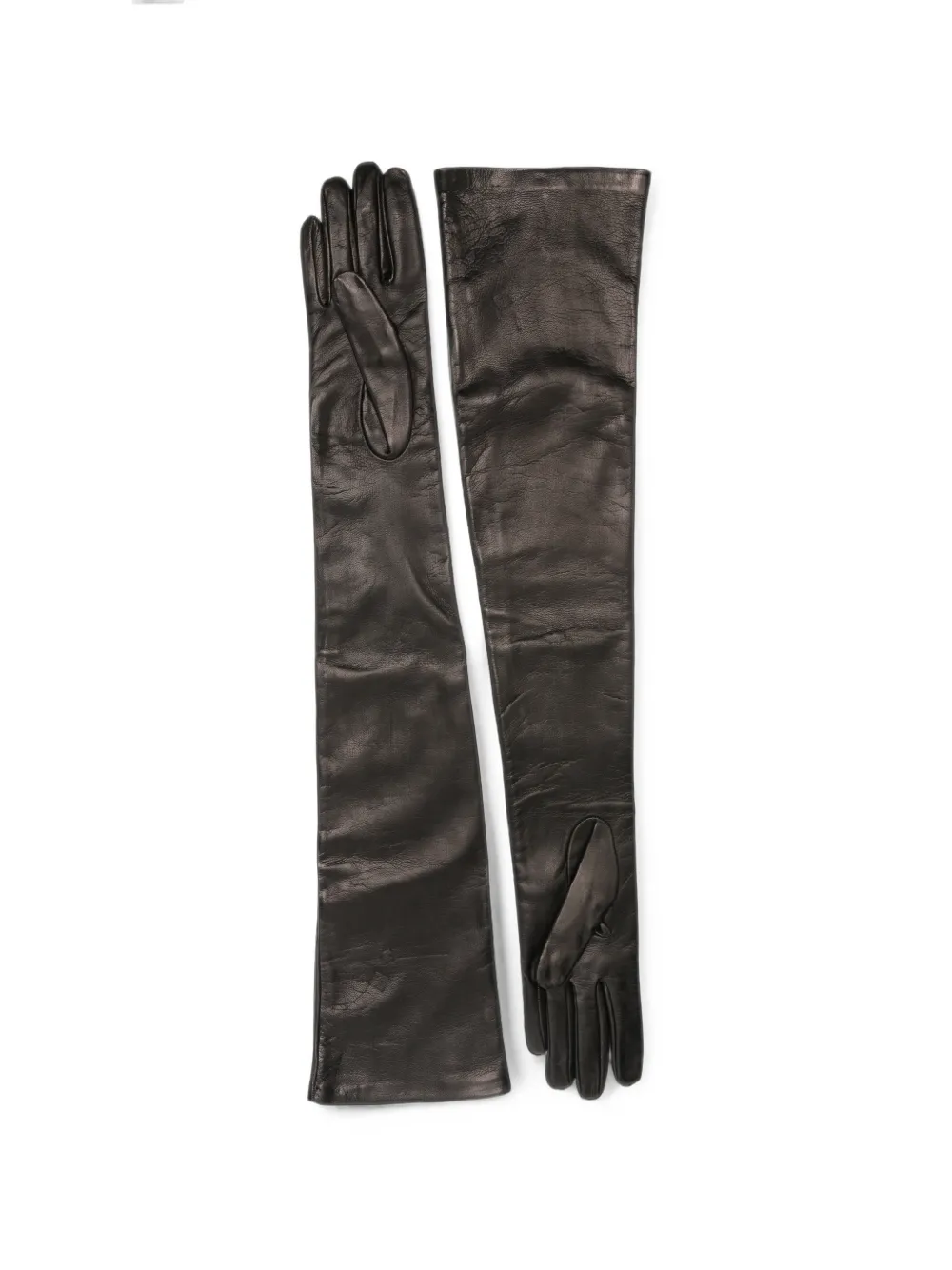 TOTEME extra-long leather gloves Zwart