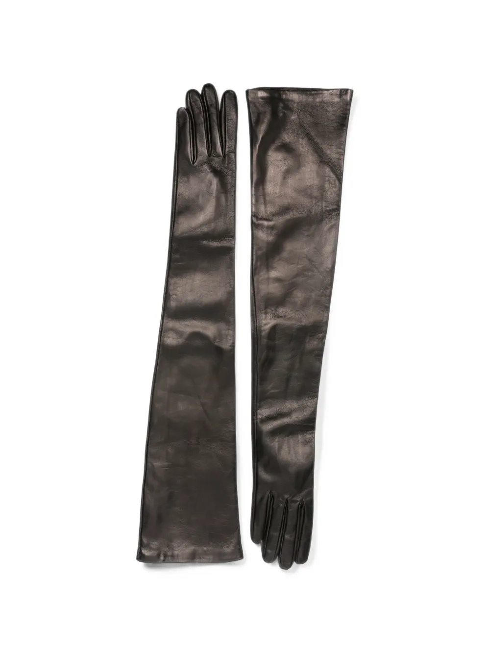 Totême Extra-long Leather Gloves In Black