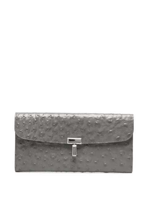 TOTEME T-Lock ostrich-texture wallet