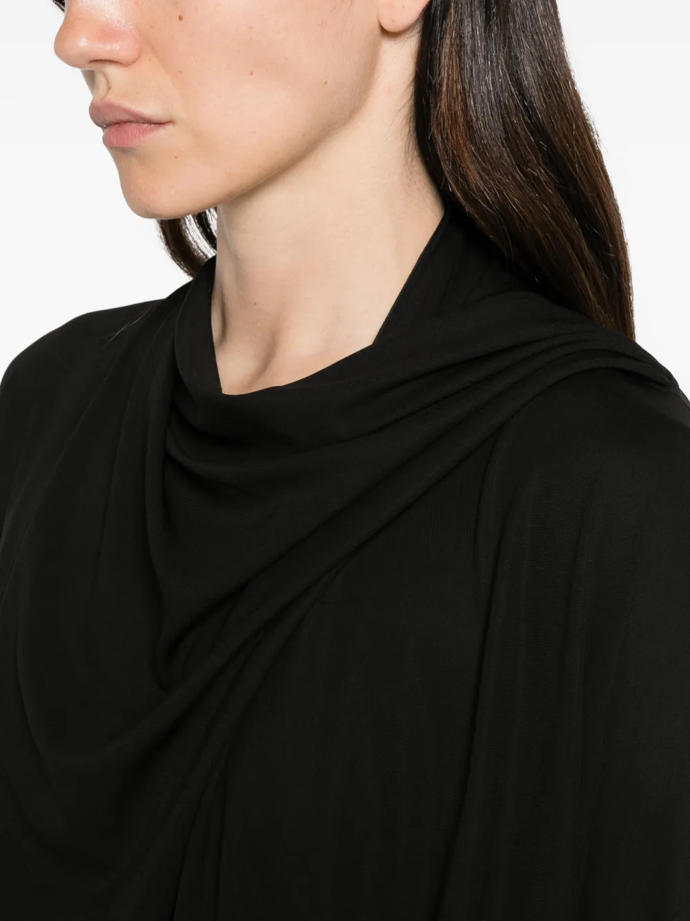 TOTEME Asymmetrische mini-jurk met sjaal-detail Zwart