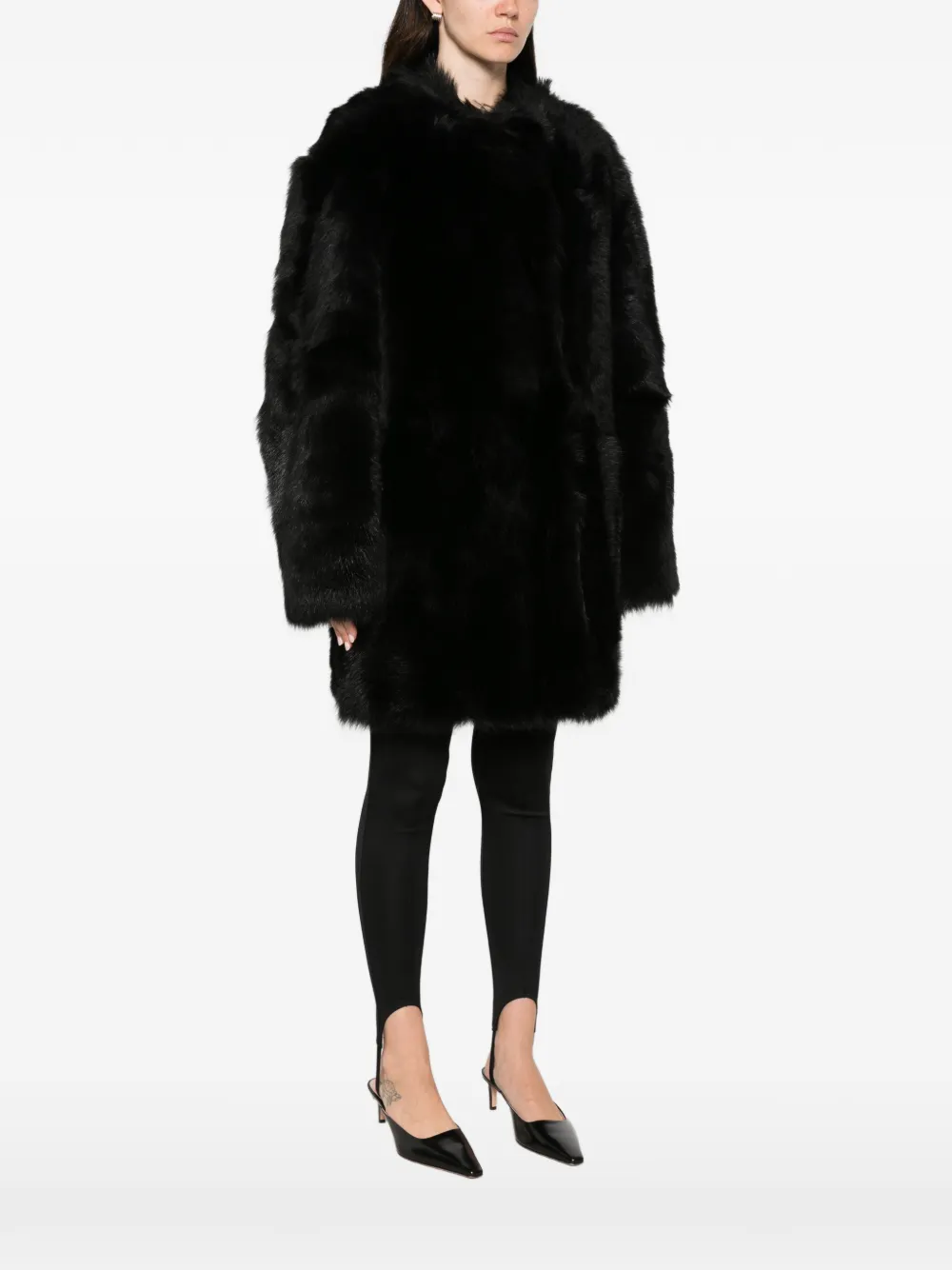 TOTEME Lammy coat Zwart