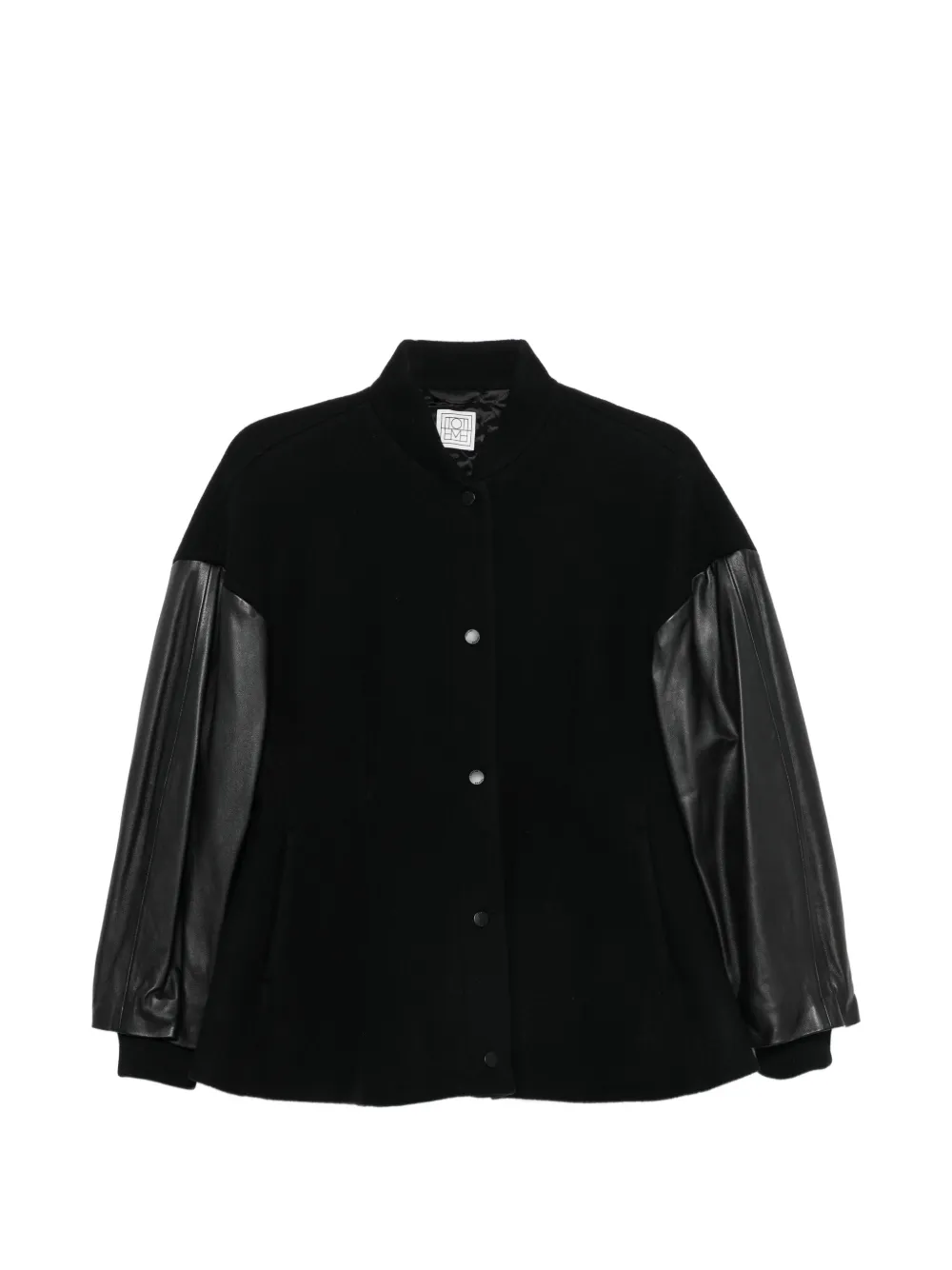 TOTEME leather-sleeve bomber jacket