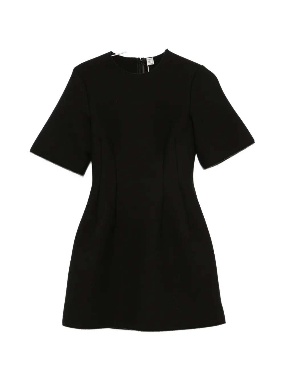 Totême Sculptural Short-sleeve Mini Dress In Black