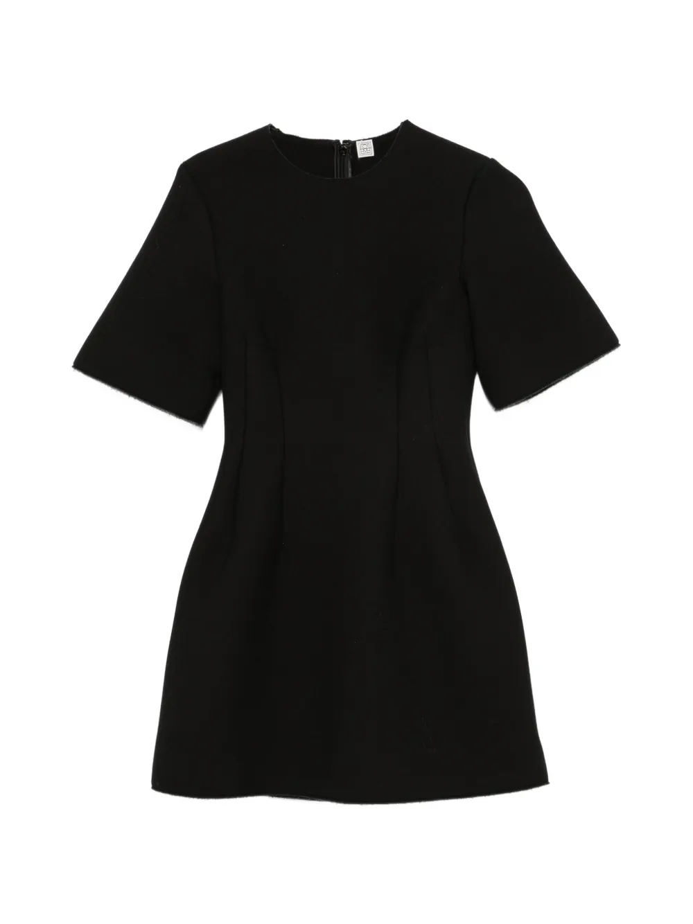 TOTEME sculptural short-sleeve mini dress - Nero