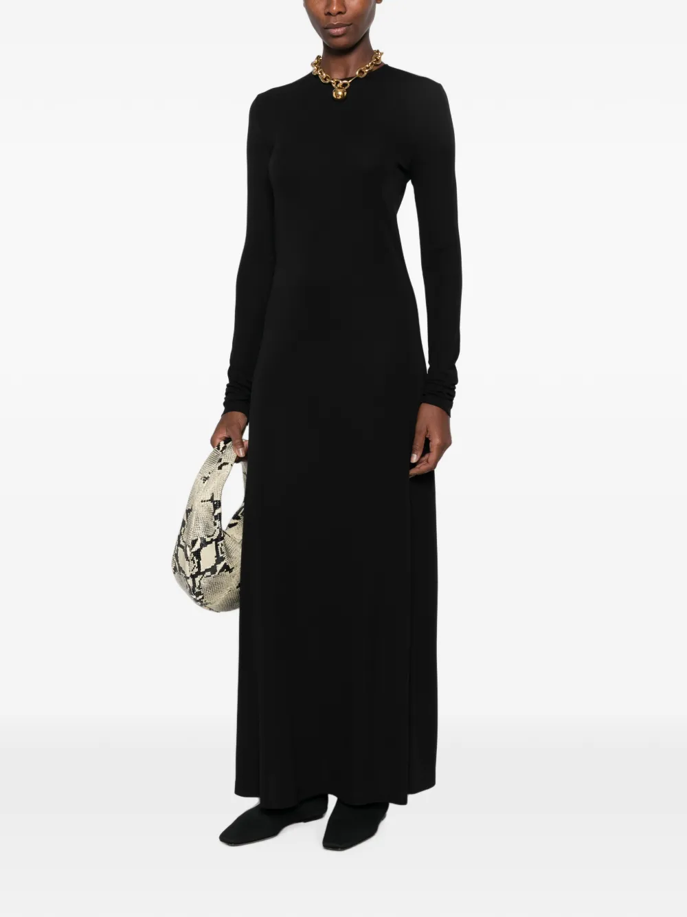 TOTEME Everyday maxi-jurk met lange mouwen Zwart